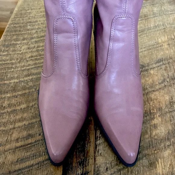 Franco Sarto Rosa Marmo Faux Leather Heeled Boots - Size 7 - Picture 4 of 16